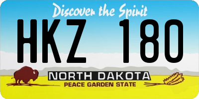 ND license plate HKZ180