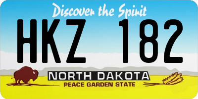 ND license plate HKZ182