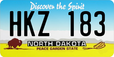 ND license plate HKZ183