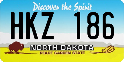 ND license plate HKZ186