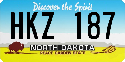 ND license plate HKZ187