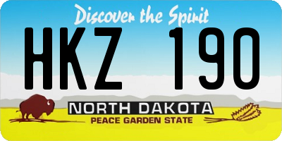 ND license plate HKZ190