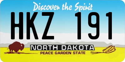 ND license plate HKZ191