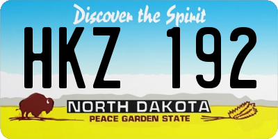 ND license plate HKZ192