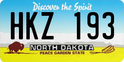 ND license plate HKZ193