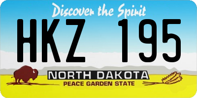 ND license plate HKZ195