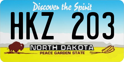 ND license plate HKZ203