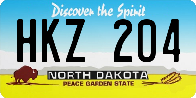 ND license plate HKZ204