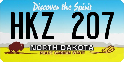 ND license plate HKZ207