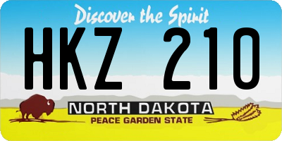 ND license plate HKZ210