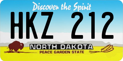 ND license plate HKZ212