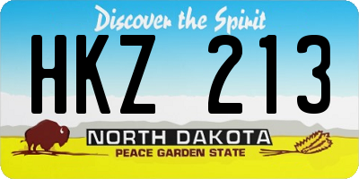 ND license plate HKZ213