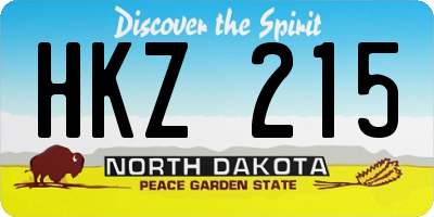 ND license plate HKZ215