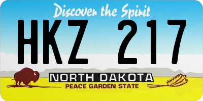 ND license plate HKZ217