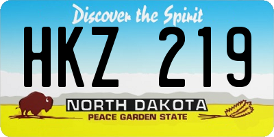 ND license plate HKZ219