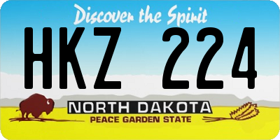 ND license plate HKZ224