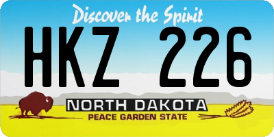 ND license plate HKZ226