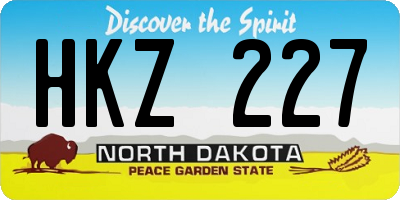 ND license plate HKZ227