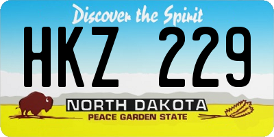 ND license plate HKZ229