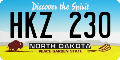 ND license plate HKZ230