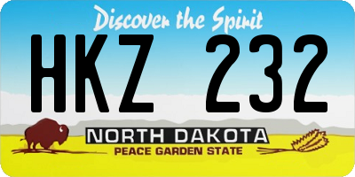 ND license plate HKZ232