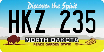 ND license plate HKZ235