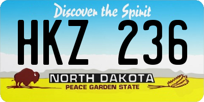 ND license plate HKZ236