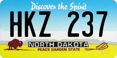 ND license plate HKZ237