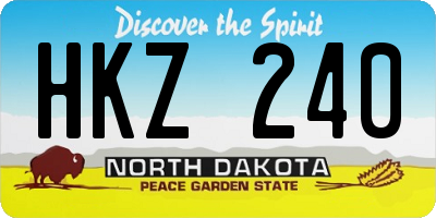 ND license plate HKZ240