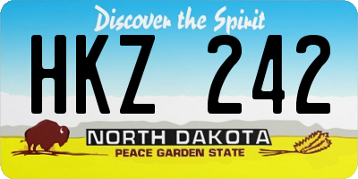 ND license plate HKZ242