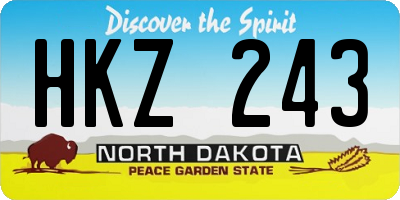 ND license plate HKZ243