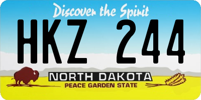 ND license plate HKZ244