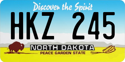 ND license plate HKZ245