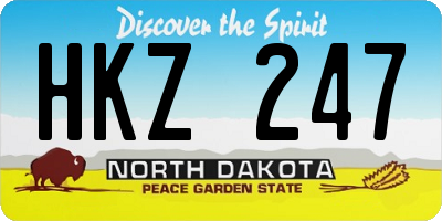 ND license plate HKZ247