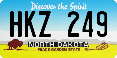 ND license plate HKZ249