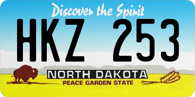 ND license plate HKZ253