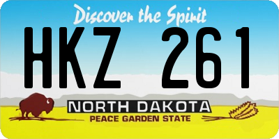 ND license plate HKZ261