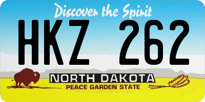 ND license plate HKZ262