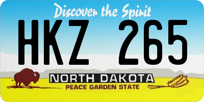 ND license plate HKZ265