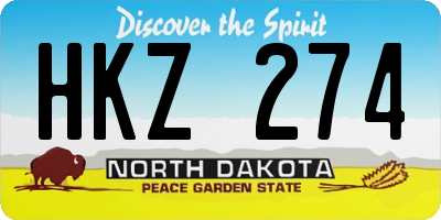 ND license plate HKZ274