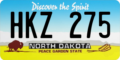 ND license plate HKZ275