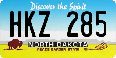 ND license plate HKZ285