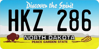 ND license plate HKZ286