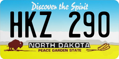 ND license plate HKZ290