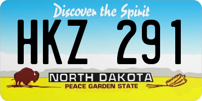 ND license plate HKZ291