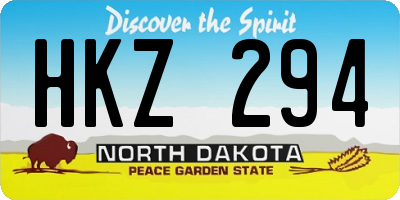 ND license plate HKZ294