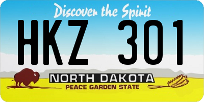 ND license plate HKZ301