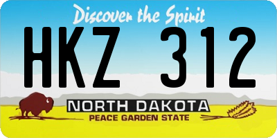 ND license plate HKZ312