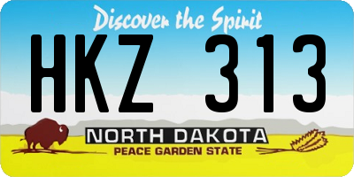 ND license plate HKZ313