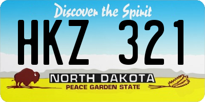 ND license plate HKZ321